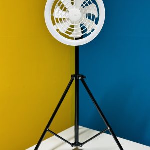 JISULIFE FA17 Rechargeable Fan with LED Ceiling Fan with Long Tripod Stand